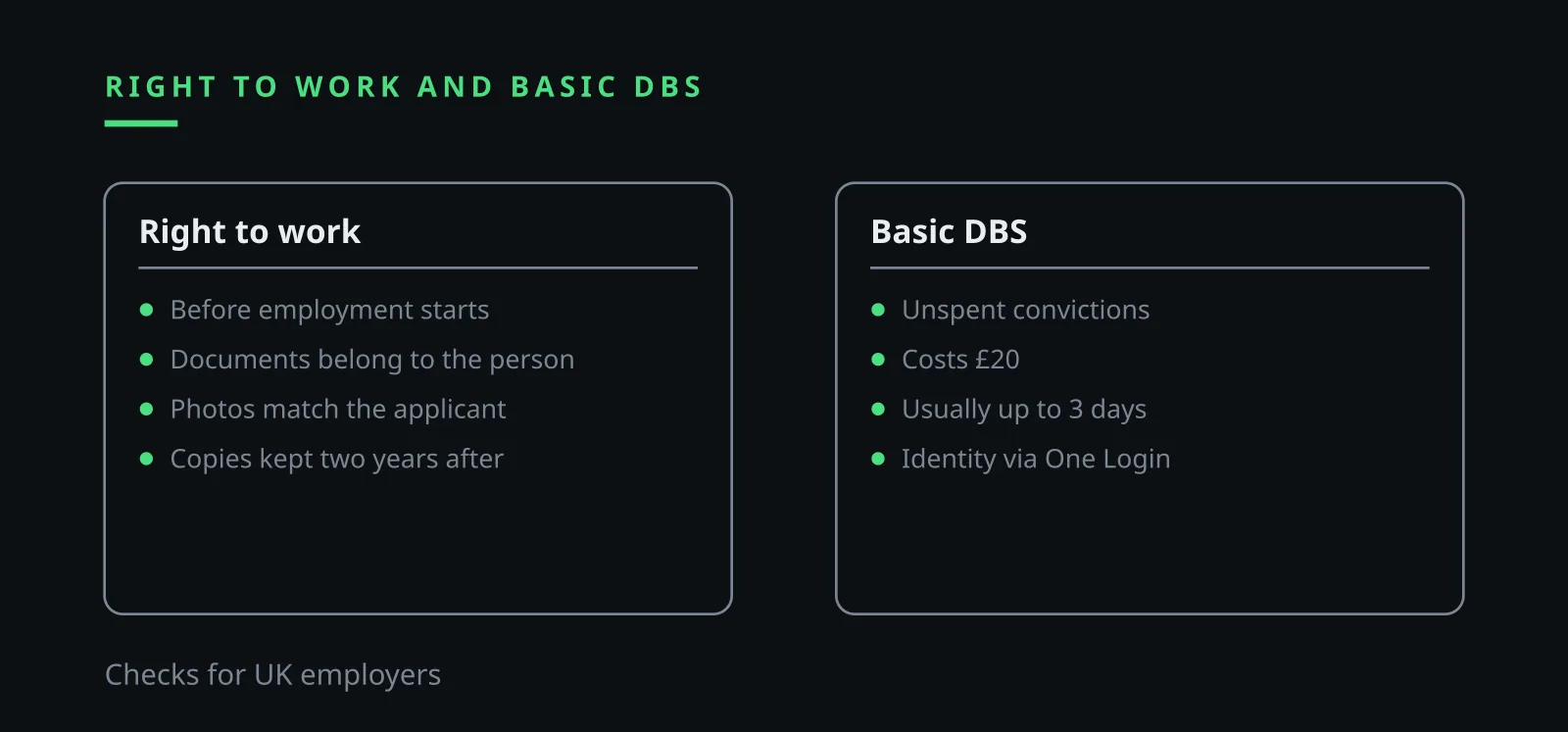 Ilia Zavialov reviews right to work and basic DBS checks for UK job applicants